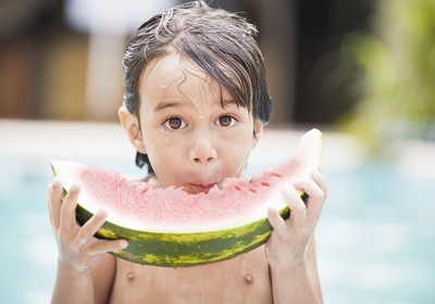 Celebrating National Watermelon Day by the Pool